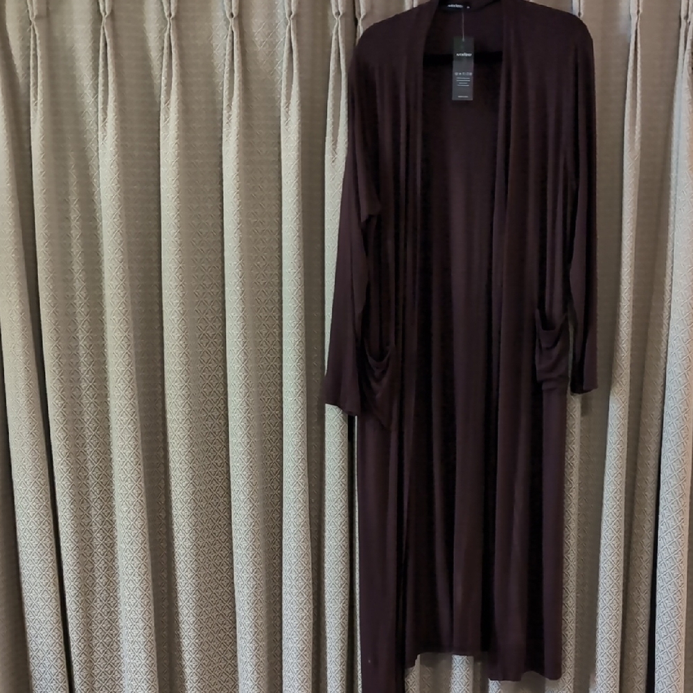 NWT Women's Size 2X Mixfeer Long Sleeve Open Front Knit Cardigan W/Pockets